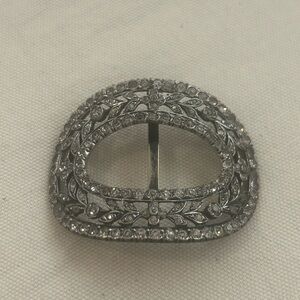 Gorgeous  Antique French Victorian  Buckle -Crystals Floral design Modele depose